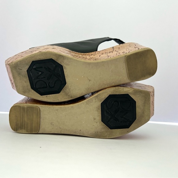 Donald Pliner DMSX Square Toe Sandal Shoe Cork Platform Leather Black Size 6.5 - Picture 10 of 11